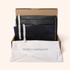 Rebecca Minkoff Studded Leather Travel Wristlet Pouch w/ Dust Bag NIB